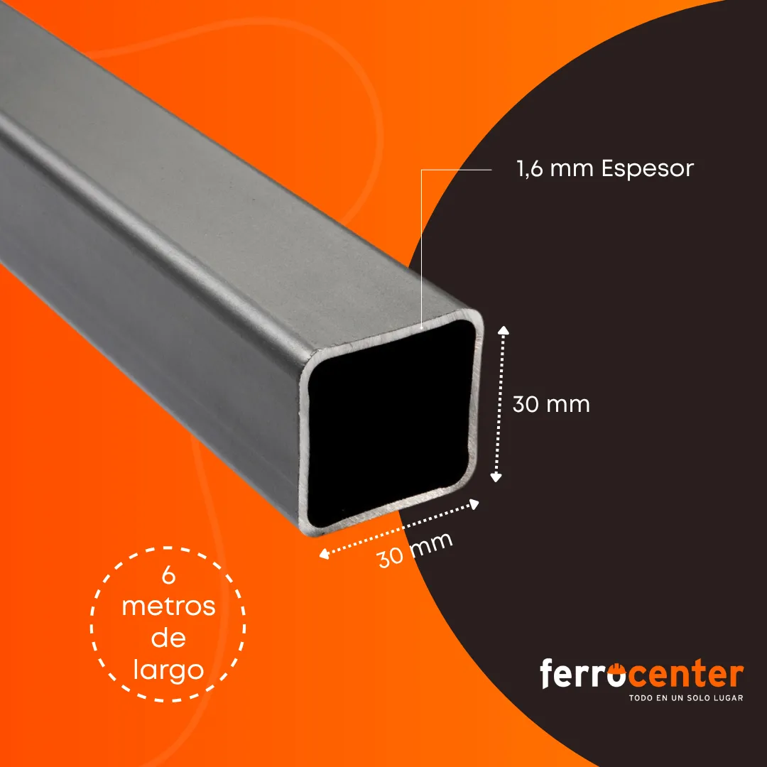 TUBO CUADRADO 1.60 mm 30 x 30 mm - Imagen 2