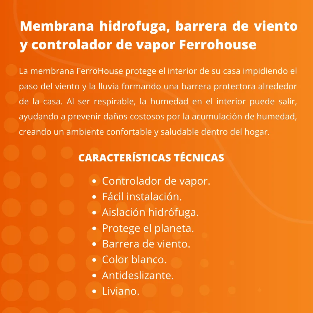 MEMBRANA HIDROFUGA FERROHOUSE x 30 m2 - Imagen 3
