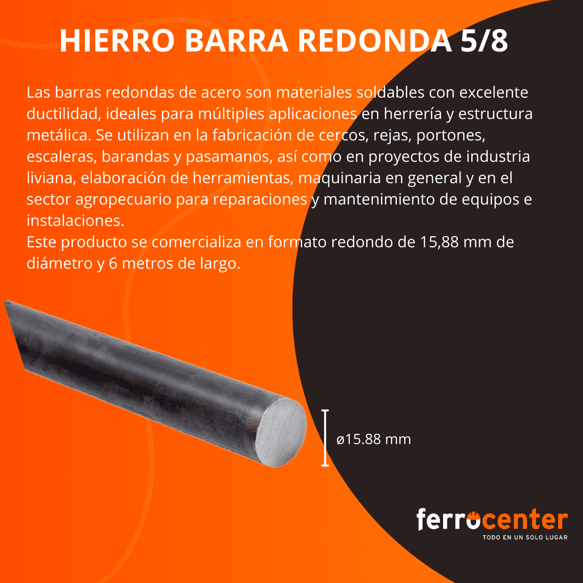 HIERRO BARRA REDONDA 5/8 - Imagen 2
