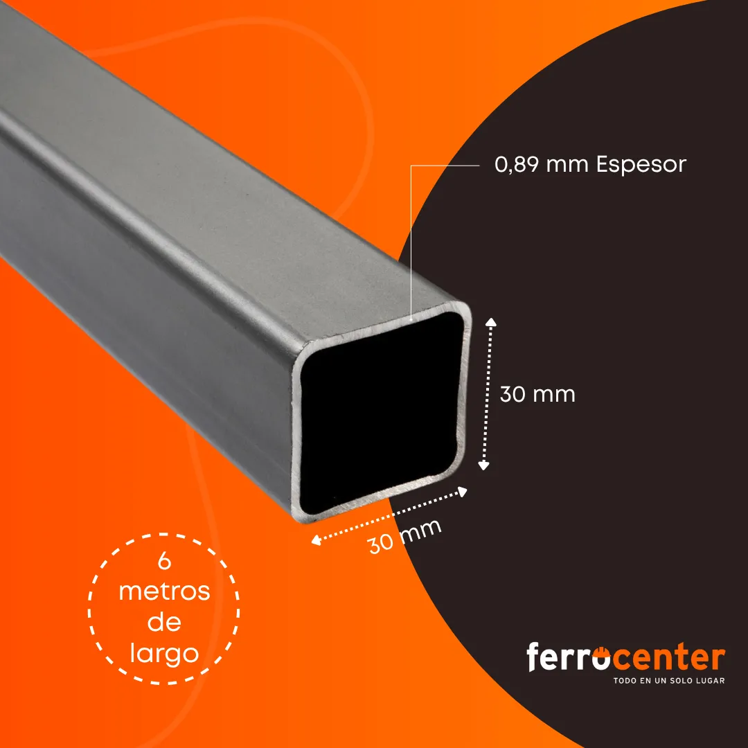 TUBO CUADRADO 0.89 mm 30 x 30 mm - Imagen 2