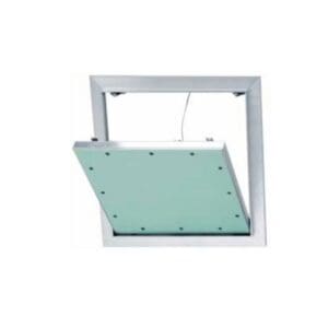 Tapa de Inspección de Aluminio pintado, burlete entre marco y tapa, placa de yeso resistente a la humedad (placa verde)